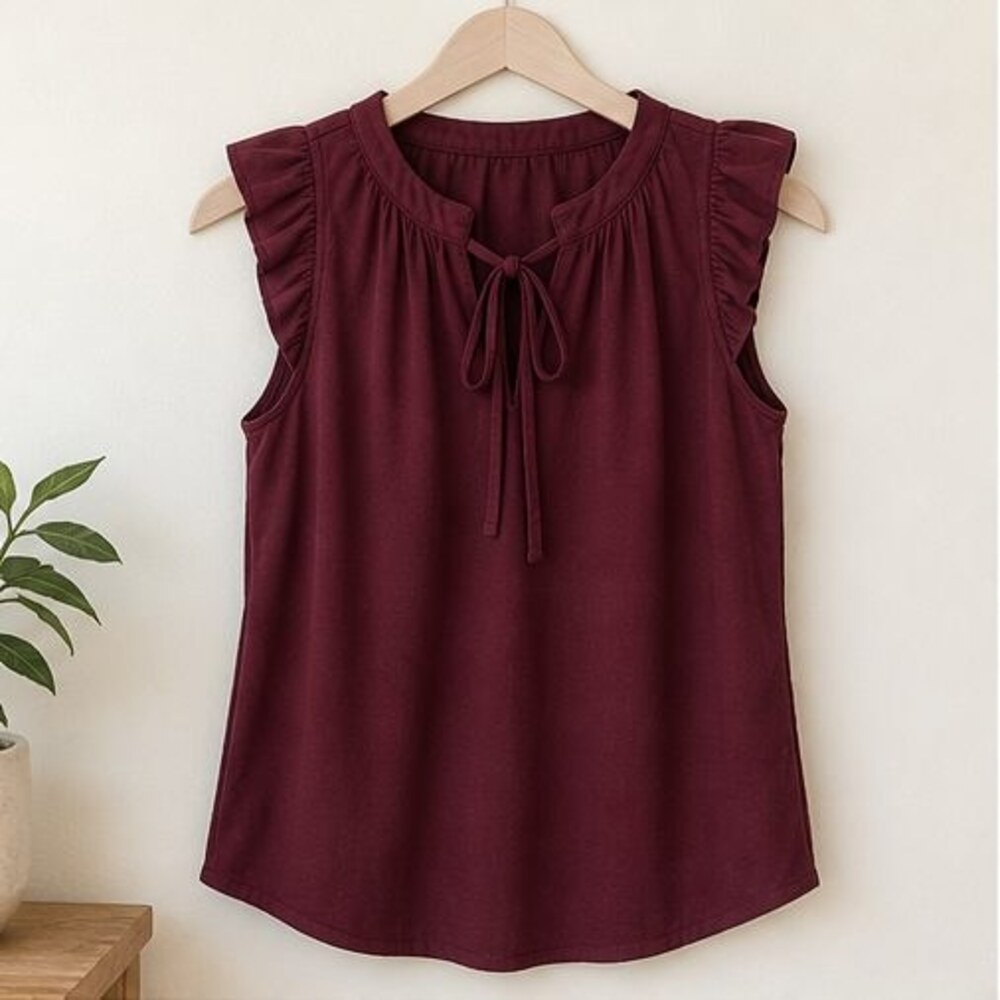 Burgundy Peplum Top